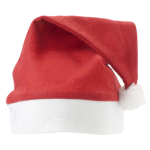 Günstige Weihnachtsmannmütze im klassischen Stil bedrucken farbe rot erste Ansicht