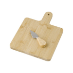 Quadratisches Käsebrett mit integriertem Messer farbe holzton fünfte Ansicht