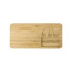 Schneidebrettchen aus Bambus für Käse mit Messer und Gabel farbe holzton vierte Ansicht