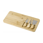 Schneidebrettchen aus Bambus für Käse mit Messer und Gabel farbe holzton sechste Ansicht