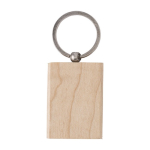 Rechteckige Holzschlüsselanhänger mit Logo bedrucken oder gravieren farbe holzton erste Ansicht