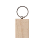 Rechteckige Holzschlüsselanhänger mit Logo bedrucken oder gravieren farbe holzton zweite Ansicht
