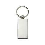 Schlüsselanhänger aus Bambus in rechteckiger Form im Metallgehäuse farbe holzton erste Ansicht