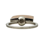 Schlüsselanhänger aus Bambus in rechteckiger Form im Metallgehäuse farbe holzton fünfte Ansicht