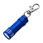 Aluminium Schlüsselanhänger mit 3 LED-Taschenlampen und Karabiner farbe köngisblau zweite Ansicht