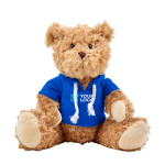 Teddybär mit bedruckbarer Kapuzenjacke für Kinder farbe blau Ansicht mit Druckbereich