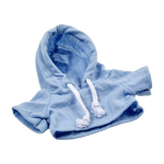 Teddybär mit bedruckbarer Kapuzenjacke für Kinder farbe hellblau erstes Detailbild