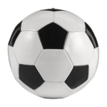 Kleiner Fußball aus PVC mit Logo für Events bedrucken farbe weiß/schwarz vierte Ansicht