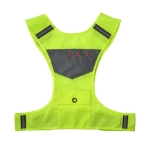 Neon-Warnweste mit reflektierenden Flächen und drei LED-Leuchten farbe neongelb dritte Ansicht