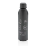 Recycelte Stahlflasche im Designer-Look als Werbeartikel, 500 ml farbe dunkelgrau Ansicht mit Logo