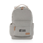 Laptop Rucksack aus recyceltem Canvas 14 Zoll farbe grau Ansicht mit Druckbereich
