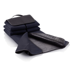 Faltbare Picknickdecke aus Fleece mit Tragegriff als Werbeartikel farbe marineblau