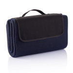 Faltbare Picknickdecke aus Fleece mit Tragegriff als Werbeartikel farbe marineblau zweite Ansicht