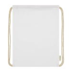 Turnbeutel aus Bio-Baumwolle für Events bedruckbar, 140 g/m2 farbe weiß dritte Vorderansicht