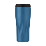 Thermosbecher mit geometrischem Design für festen Griff, 450 ml farbe blau Ansicht mit Tampondruck