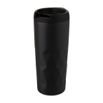 Thermosbecher mit geometrischem Design mit Deckel bedrucken, 450 ml farbe schwarz