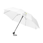 Faltbarer automatischer Regenschirm mit Hülle zum Verschenken, Ø 98 farbe weiß Ansicht mit Siebdruck