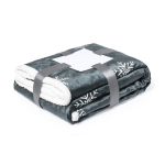 Decke mit weihnachtlichem Schneeflocken Design farbe grau erste Ansicht