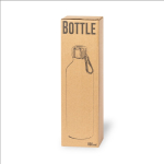Große Aluminiumflasche mit Bambusstopfen und Karabinerclip 800ml Ansicht mit Schachtel