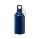Kleine farbige Aluminiumflasche mit Karabiner, 400ml farbe marineblau erste Ansicht