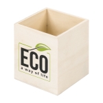 Stiftebox aus Holz mit großer Logodruckfläche bedrucken lassen farbe natürliche farbe zweite Ansicht