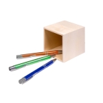 Stiftebox aus Holz mit großer Logodruckfläche bedrucken lassen farbe natürliche farbe vierte Ansicht