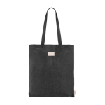 Recycelte Baumwolltasche mit langen Henkeln bedruckt, 140 g/m² farbe schwarz fünfte Ansicht