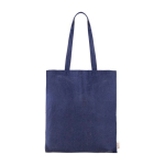 Recycelte Baumwolltasche mit langen Henkeln bedruckt, 140 g/m² farbe marineblau