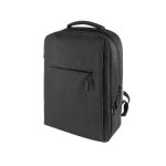 Laptop-Rucksack aus RPET-Polyester mit USB-Anschluss und Koffergurt farbe schwarz zweite Ansicht