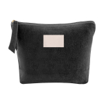 Kosmetiktasche aus Samtstoff als Merchandising, 325 g/m2 farbe schwarz sechste Ansicht