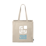 Fairtrade-Baumwolltasche mit Bodenfalte für Messen, 280 g/m2 Ansicht mit Druckbereich