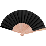 Günstige Fächer aus Holz und Polyester in bunten Farben für Events farbe schwarz zweite Ansicht