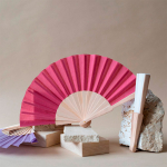 Günstige Fächer aus Holz und Polyester für Events farbe rot