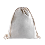 Sportbeutel aus Bio-Baumwolle mit Zuziehband im Naturton, 140 g/m2 farbe beige erste Ansicht