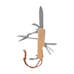 Taschenmesser aus Edelstahl mit Bambus und 9 Funktionen gravieren farbe holzton erste Ansicht