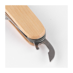Taschenmesser aus Edelstahl mit Bambus und 9 Funktionen gravieren farbe holzton Detailbild 5