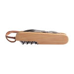 Taschenmesser aus Edelstahl mit Bambus und 9 Funktionen gravieren farbe holzton Detailbild 6