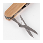 Taschenmesser aus Edelstahl mit Bambus und 9 Funktionen gravieren farbe holzton Detailbild 2