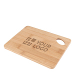 Küchenbrett aus Bambus mit ausgestanztem Loch in der Ecke farbe natürliche farbe Ansicht mit Druckbereich