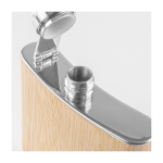 Flachmann aus Metall mit Bambusverkleidung bedruckt, 175 ml farbe beige vierte Ansicht