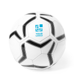 Fußball aus PVC in Schwarz und Weiß für Sportvereine bedrucken Ansicht mit Druckbereich
