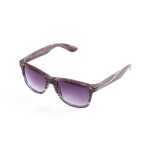 Sonnenbrille mit Holzeffekt und verspiegelten Gläsern, UV400-Schutz farbe dunkelbraun dritte Ansicht