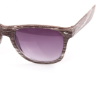 Sonnenbrille mit Holzeffekt und verspiegelten Gläsern, UV400-Schutz farbe dunkelbraun vierte Ansicht