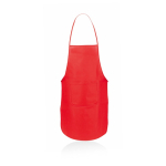 Kochschürze aus Non-Woven mit Vordertasche und anpassbaren Bändern farbe rot erste Ansicht