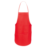Kochschürze aus Non-Woven mit Vordertasche und anpassbaren Bändern farbe rot