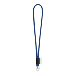Röhrenförmigs Lanyard mit druckbarem Etikett in Vollfarbe farbe marineblau