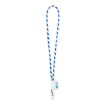 Röhrenförmiges gestreiftes Lanyard für Events, Expressversand farbe köngisblau Ansicht mit Druckbereich