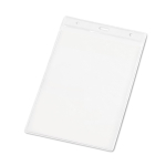 Vertikaler Kunststoffausweis mit Karabinerlöchern 11x17 cm farbe transparent