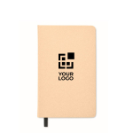 Öko Notizbuch mit Pflanzensamen und liniertem Recyclingpapier, A5 farbe beige Ansicht mit Druckbereich