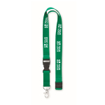 Lanyard mit abnehmbarer Schnalle und Panikverschluss bedrucken farbe grün Ansicht mit Druckbereich